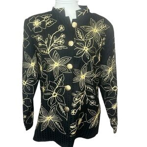 Alex Kim Embroidered Floral Jacket Black